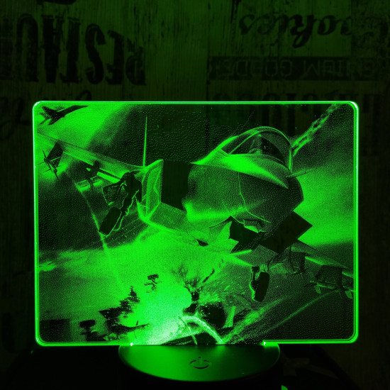 Vadászrepülőgép 7 színű valósághű 3D led lámpa