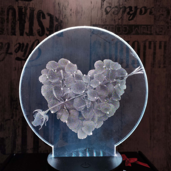 Szív rózsái 7 színű valósághű 3D led lámpa