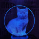 Brit cica 7 színű valósághű 3D led lámpa