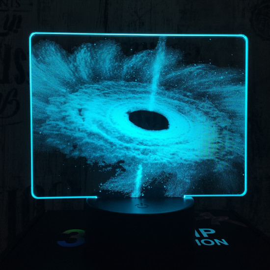 Fekete lyuk 7 színű valósághű 3D led lámpa