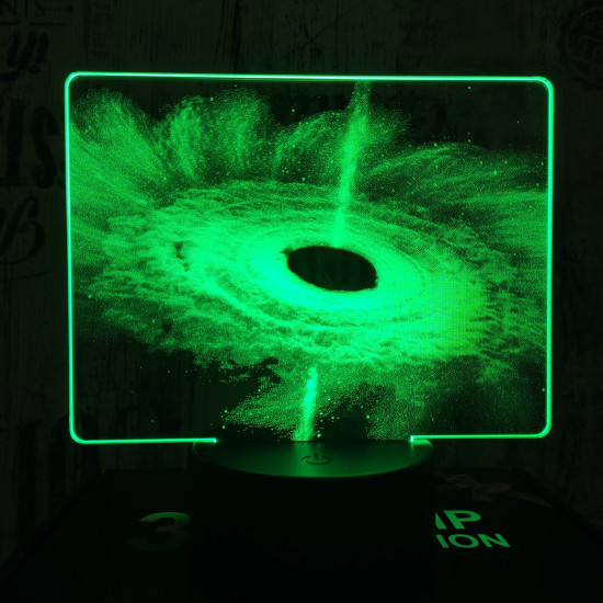 Fekete lyuk 7 színű valósághű 3D led lámpa