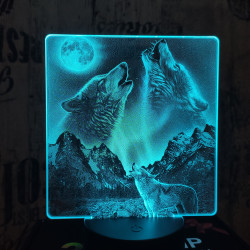Vonyító farkasok 7 színű valósághű 3D led lámpa