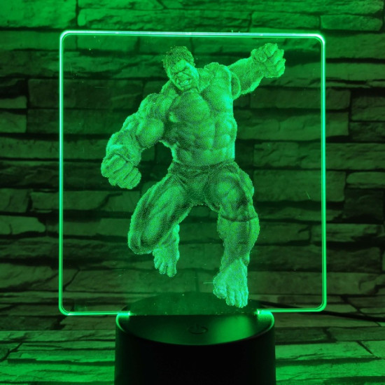 Zöld mutáns 7 színű valósághű 3D led lámpa