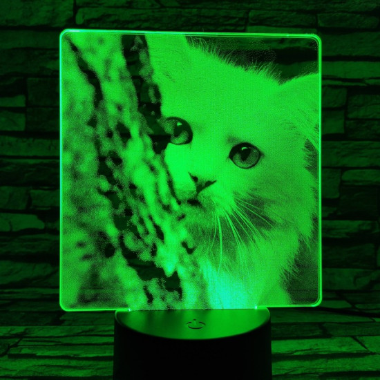 Cica bújócska 7 színű valósághű 3D led lámpa