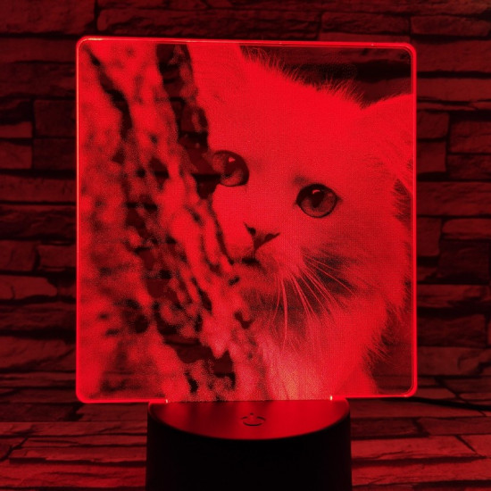 Cica bújócska 7 színű valósághű 3D led lámpa