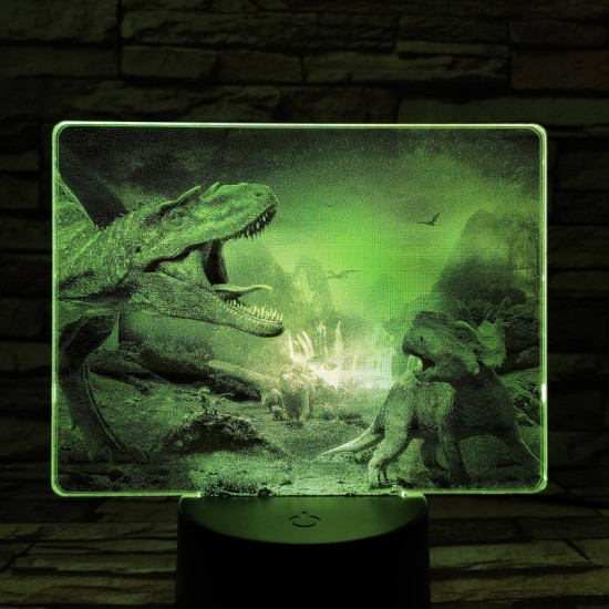 Tyrannosaurus Rex 7 színű valósághű 3D led lámpa