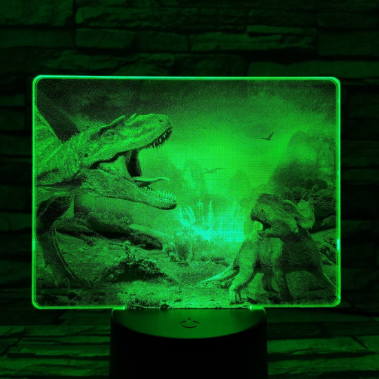 Tyrannosaurus Rex 7 színű valósághű 3D led lámpa