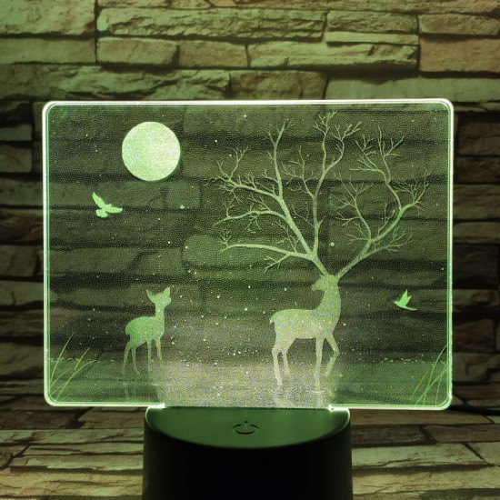 Szarvas a holdfényben 7 színű valósághű 3D led lámpa