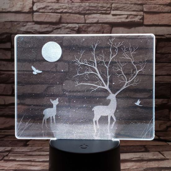 Szarvas a holdfényben 7 színű valósághű 3D led lámpa