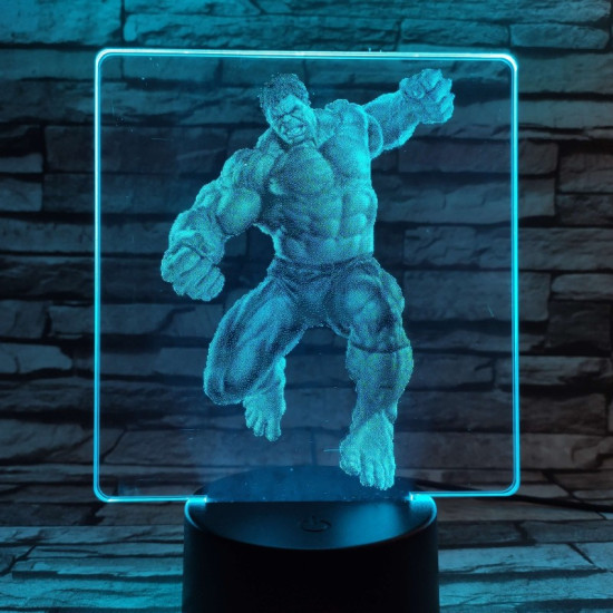 Zöld mutáns 7 színű valósághű 3D led lámpa