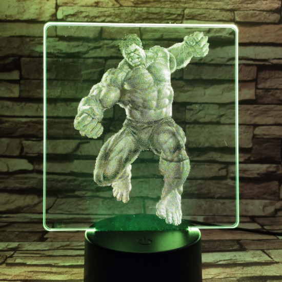 Zöld mutáns 7 színű valósághű 3D led lámpa