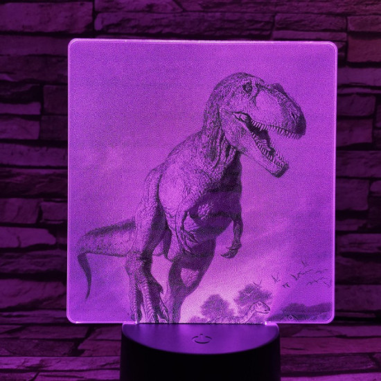 T rex 7 színű valósághű 3D led lámpa