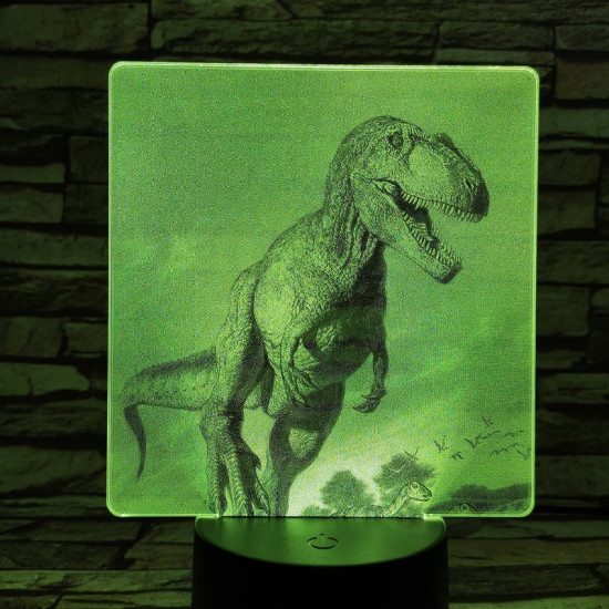 T rex 7 színű valósághű 3D led lámpa