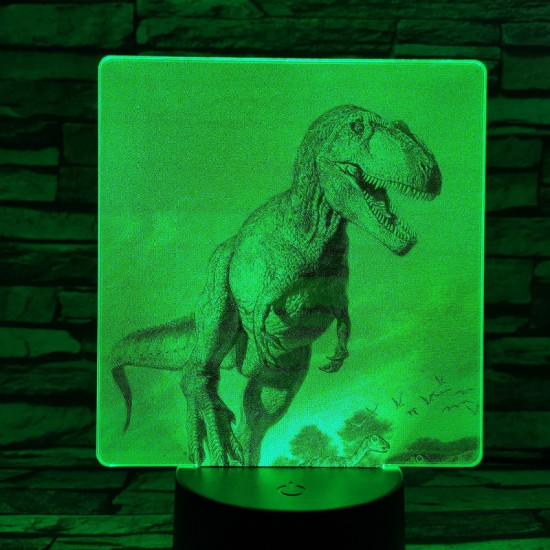 T rex 7 színű valósághű 3D led lámpa