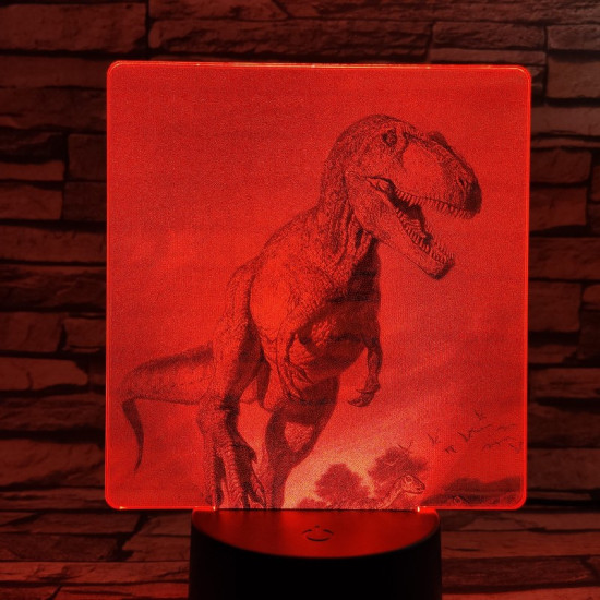 T rex 7 színű valósághű 3D led lámpa