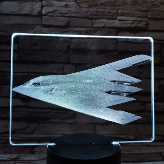 Lopakodó vadászgép 7 színű valósághű 3D led lámpa