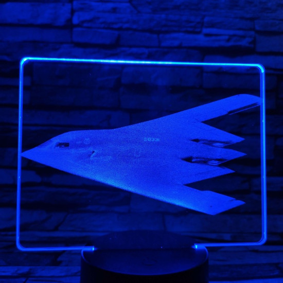 Lopakodó vadászgép 7 színű valósághű 3D led lámpa