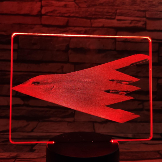 Lopakodó vadászgép 7 színű valósághű 3D led lámpa