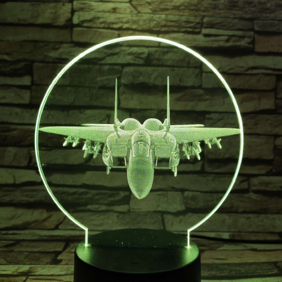 Vadászgép repülő 7 színű valósághű 3D led lámpa