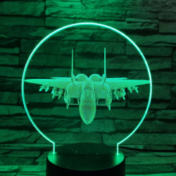 Vadászgép repülő 7 színű valósághű 3D led lámpa