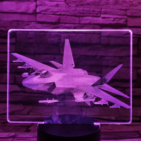 Vadászrepülőgép 7 színű valósághű 3D led lámpa