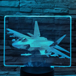 Vadászrepülőgép 7 színű valósághű 3D led lámpa