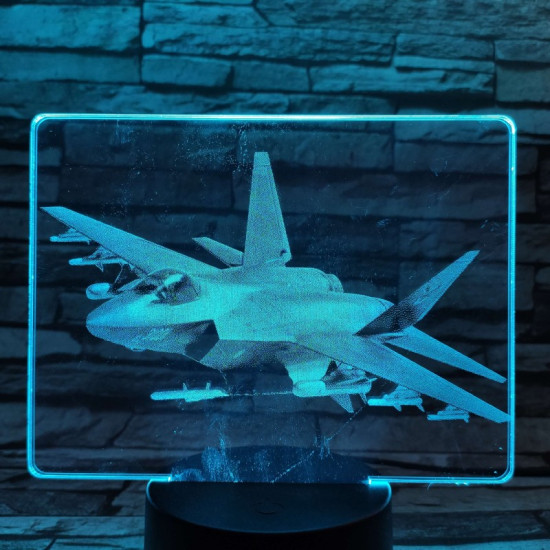 Vadászrepülőgép 7 színű valósághű 3D led lámpa