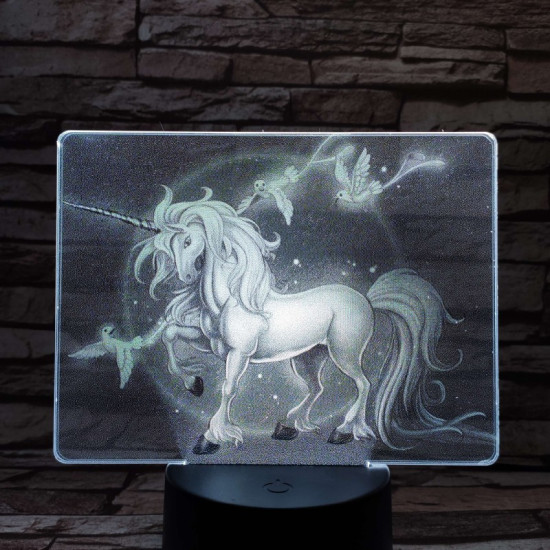 Unikornis 7 színű valósághű 3D led lámpa