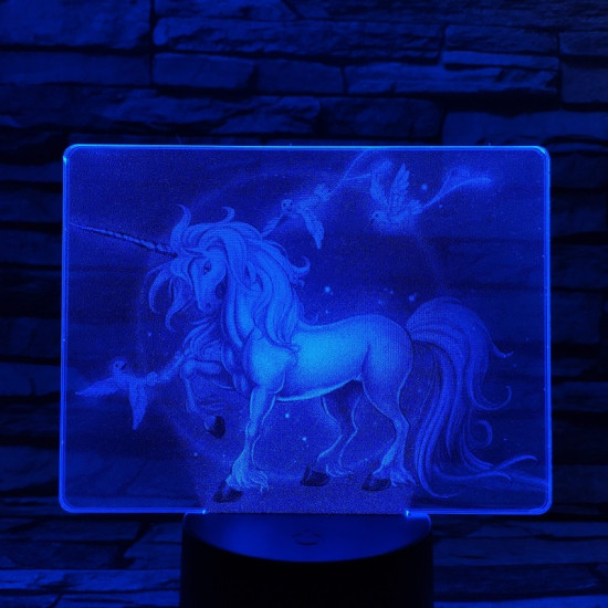 Unikornis 7 színű valósághű 3D led lámpa