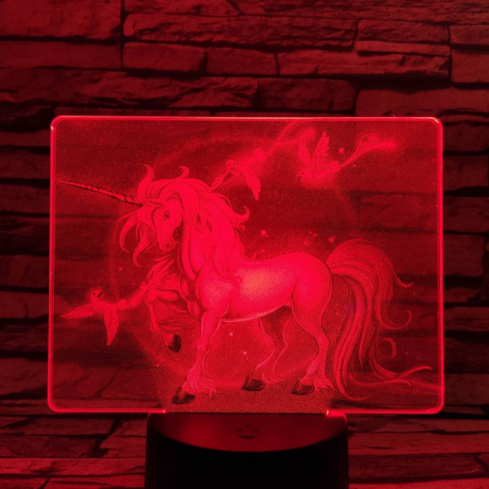 Unikornis 7 színű valósághű 3D led lámpa
