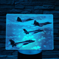 Harci vadászgépek 7 színű valósághű 3D led lámpa