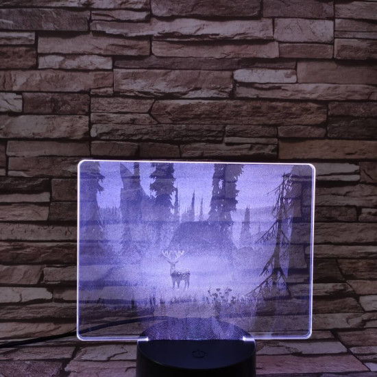 Szarvas a mezőn 7 színű valósághű 3D led lámpa