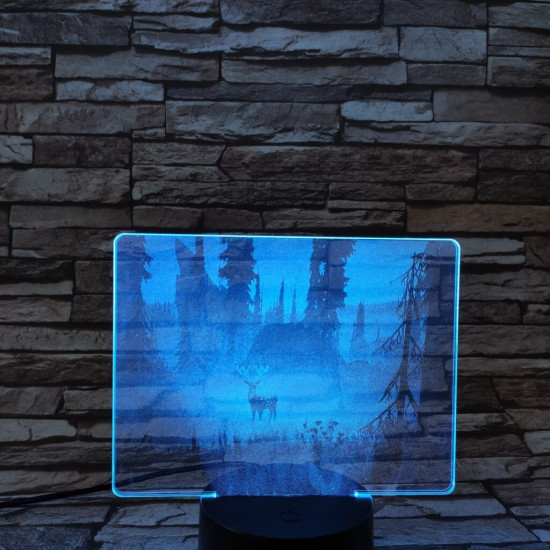 Szarvas a mezőn 7 színű valósághű 3D led lámpa