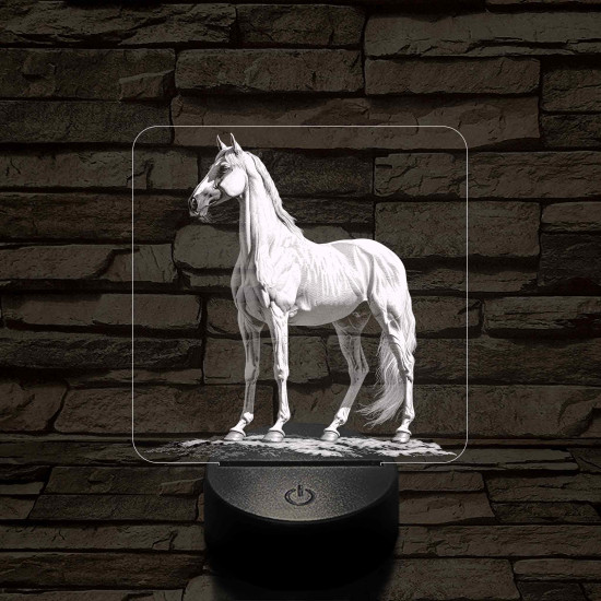 Ló nemesi nyugalom 7 színű valósághű 3D led lámpa