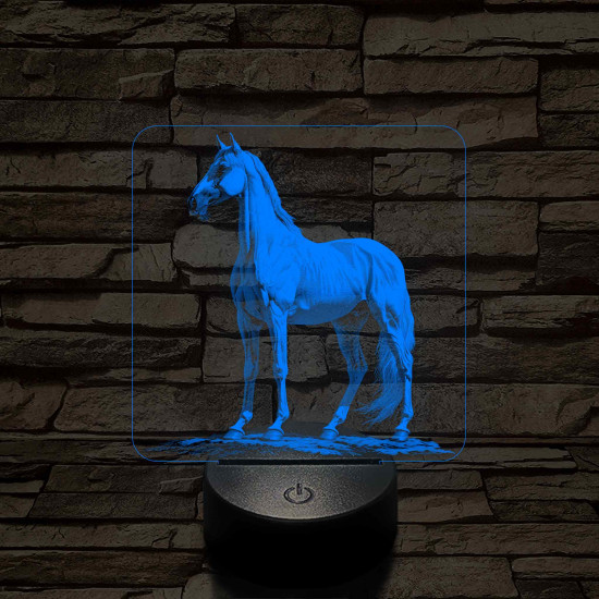 Ló nemesi nyugalom 7 színű valósághű 3D led lámpa