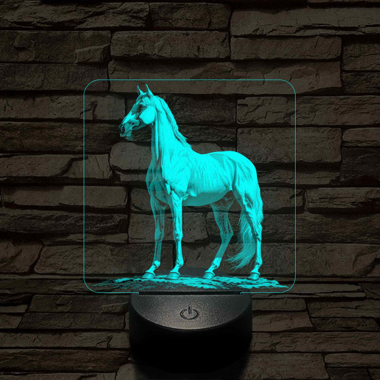 Ló nemesi nyugalom 7 színű valósághű 3D led lámpa