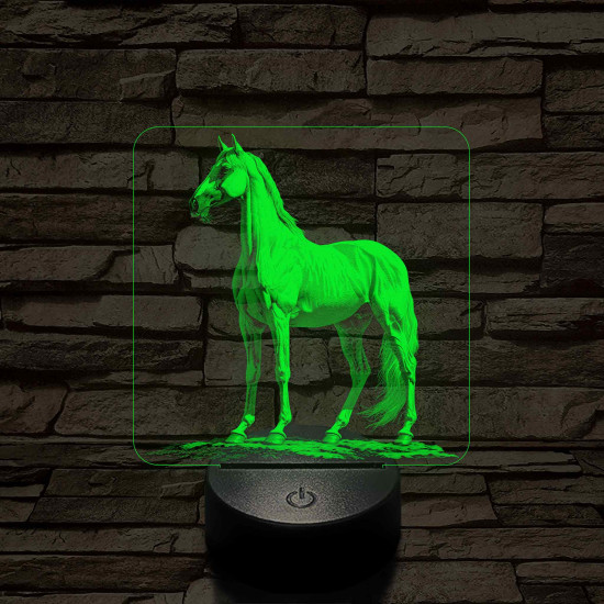 Ló nemesi nyugalom 7 színű valósághű 3D led lámpa