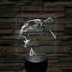 Üvöltő leopárd 7 színű valósághű 3D led lámpa