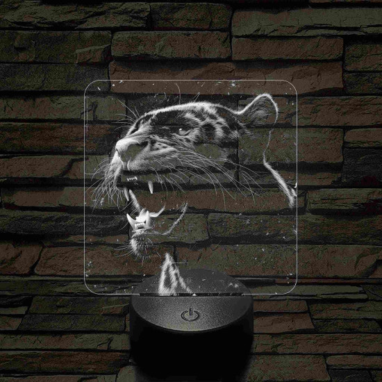 Üvöltő leopárd 7 színű valósághű 3D led lámpa
