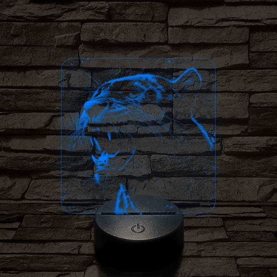Üvöltő leopárd 7 színű valósághű 3D led lámpa
