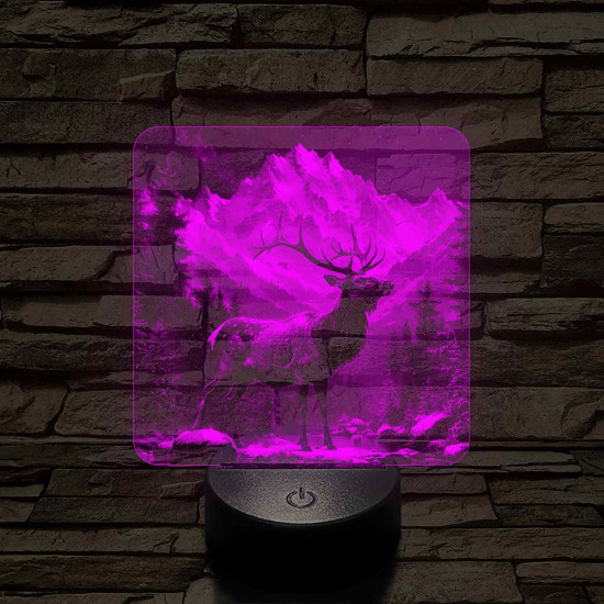 Szarvas a vadonban 7 színű valósághű 3D led lámpa
