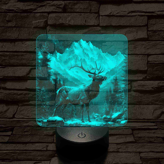 Szarvas a vadonban 7 színű valósághű 3D led lámpa