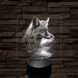 Róka az erdő felett  7 színű valósághű 3D led lámpa