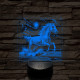 Vizen vágtázó ló   7 színű valósághű 3D led lámpa