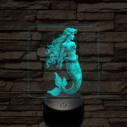 Hableány  7 színű valósághű 3D led lámpa