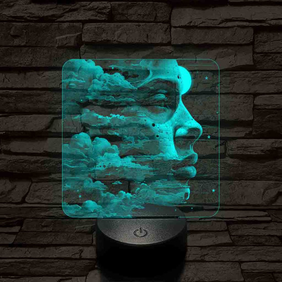 Égi tudat 7 színű valósághű 3D led lámpa