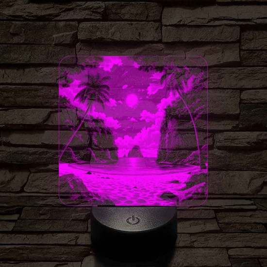 Tengerparti álom 7 színű valósághű 3D led lámpa