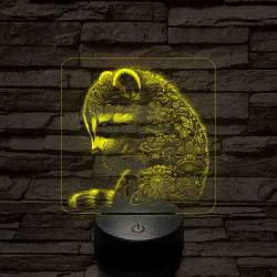 Virágzó mosómedve 7 színű valósághű 3D led lámpa