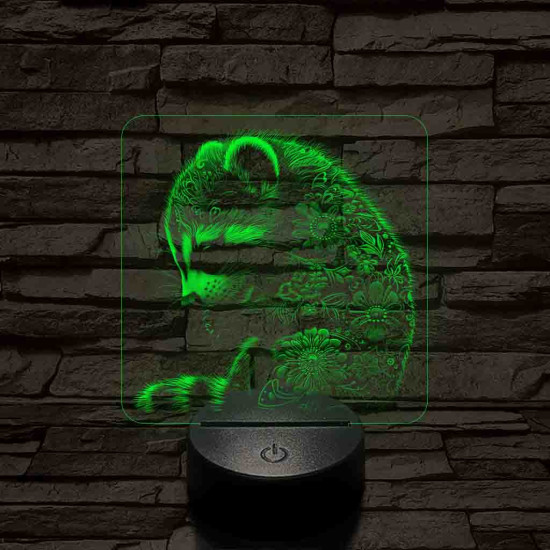 Virágzó mosómedve 7 színű valósághű 3D led lámpa