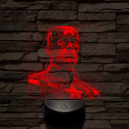 Hős Kapitány 7 színű valósághű 3D led lámpa